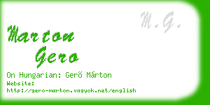 marton gero business card